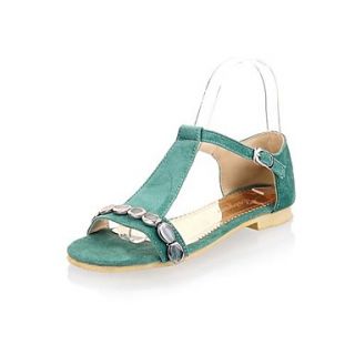 Suede Womens Flat Heel Comfort Open Toe Sandals Shoes (More Colors)