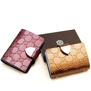 WomenS Patent Leather Embossed Card Id Holders