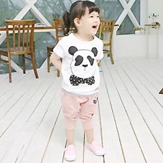 Girls Lovely Panda Print Cartoon Clothing Sets