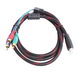 HDMI Male to 3 RCA Composite AV Cable for Home Theater Musical (1.5m)