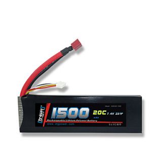 DLG 7.4V 2S 1500mAh 20C Li Po Battery(T Plug)