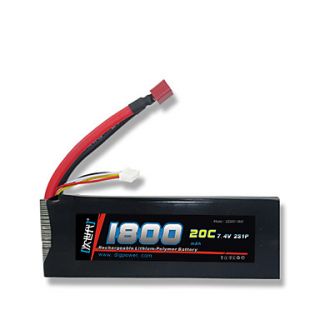 DLG 7.4V 2S 1800mAh 20C Li Po Battery(T Plug)