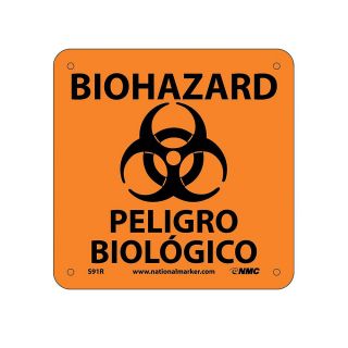 Nmc Biohazard Warning Signs   7X7   Biohazard (Bilingual)