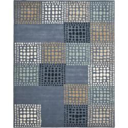 Handmade Chatham Squares Grey New Zealand Wool Rug (8 X 10)