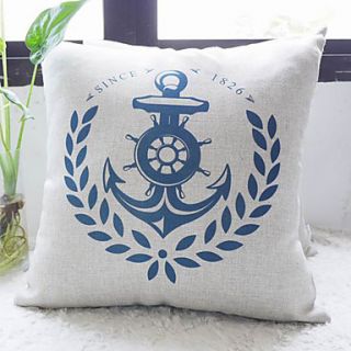 Classic Blue Anchor Calling for Peace Decorative Pillow Cover