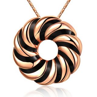 Vintage Round Shape Black Alloy Womens Necklace(1 Pc)(Gold,Silver)
