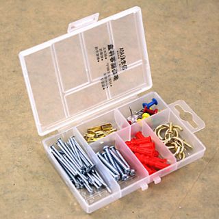 (128.54) Plastic (Iron Nails,Screws,Setscrews,Pushpins 80Pcs Included) Tool Boxes