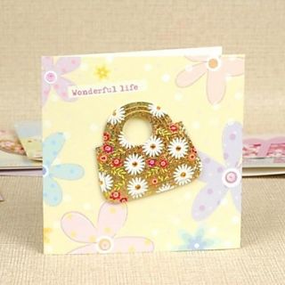 Handbag Pattern Daffodil Square Side Fold Greeting card