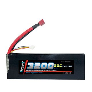 DLG 7.4V 3200mAh Li Po Battery(T Plug)
