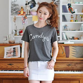 KYJ Womens Round Collar Print T Shirt with Lace Back