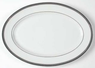 Royal Doulton Platinum Lux 14 Oval Serving Platter, Fine China Dinnerware   Thi
