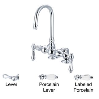 Water Creation F6 0016 01 Vintage Classic 3/8 inch Center Deck Mount Tub Faucet With Gooseneck Spout And 2 inch Risers (Solid brassHandles included YesNumber of handles 2Installation type Deck mountDeck to aerator height 8 inchesValve type Ceramic di