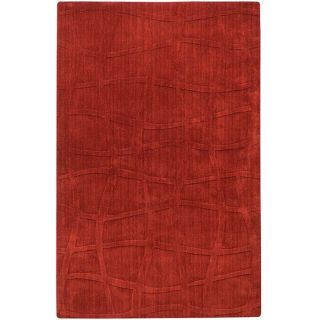 Candice Olson Loomed Red Piray Abstract Plush Wool Rug (8 X 11)