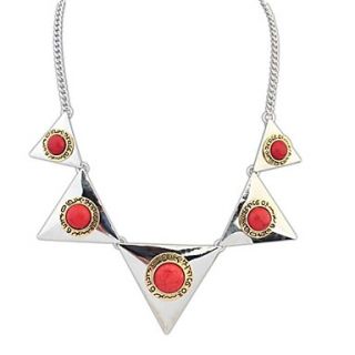 Womens European Vintage Style (Triangles) Alloy Resin Beaded Statement Necklace (More Color) (1 pc)