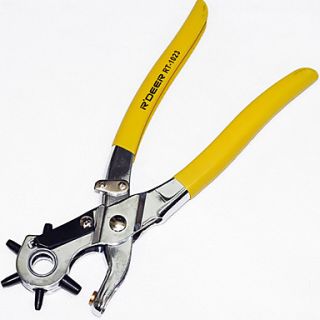 RDEER RT 1023 2 / 2.5 / 3 / 3.5 / 4 / 4.5mm Manganese Steel Leather Hole Punch   Yellow Silver