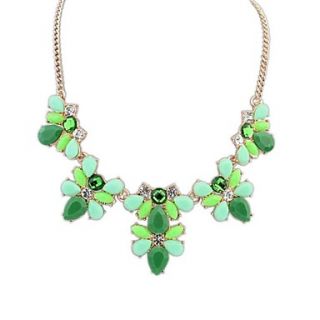 Womens European America Cute Style (Flowers) Resin Alloy Statement Necklace (More Color) (1 pc)