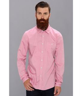 Fresh Brand Long Sleeve with Hand Rubbed Edges Mens Long Sleeve Button Up (Pink)