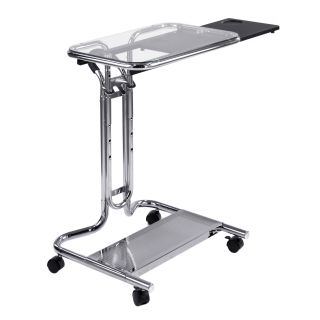 Studio Designs Clear Glass Laptop Cart (Chrome / clear glassShape SquareMain work surface 20 inches long x 18.5 inches wideAssembly required  )