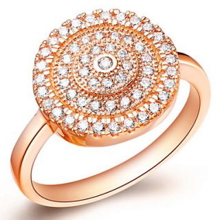 Classical Sliver Or Gold With Cubic Zirconia Round Womens Ring(1 Pc)