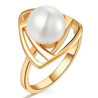 Stylish Sliver Or Gold With Ivory Imitation Pearl Womens Ring(1 Pc)