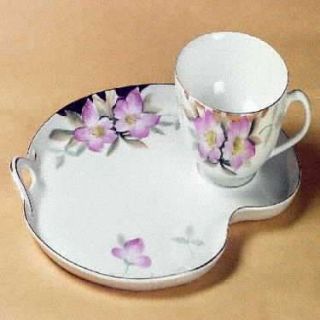 Noritake Azalea Snack Plate & Cup Set, Fine China Dinnerware   Pink,Patent#19322
