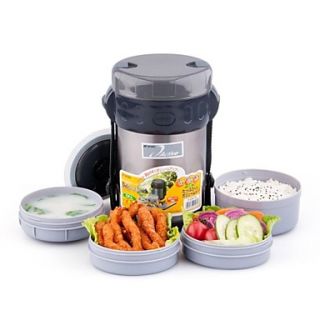 Four Layers of Insulation Lunch Box,Inner Plastic outer Steel,9.56