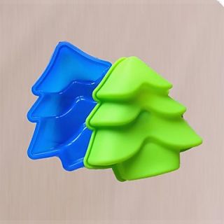 Small Sized Christmas Tree Shape Cake or Budding Mould, Silicone Material, Random Color