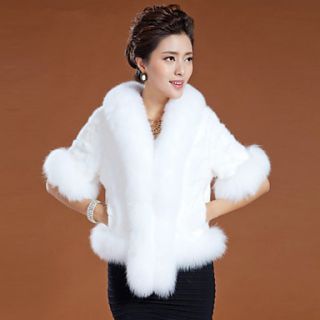 Half Sleeve Shawl Faux Fur Party/Casual Jacket(More Colors)