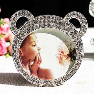 Lovely Bear Shape Metal Rhinestone Picture Frame