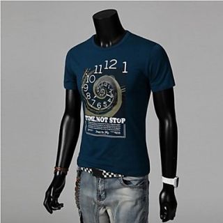 Mens Summer Round Neck Casual Short Sleeve Printing T shirts(Acc Not Included)