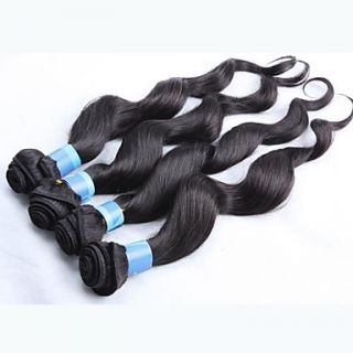 18 Inch 4Pcs Color 1B Grade 4A Indian Virgin Loose Curly Wave Human Hair Extension