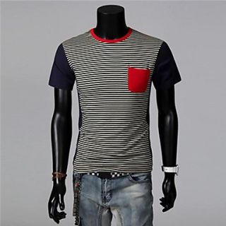 Mens Casual Stripe Short Sleeve T Shirt
