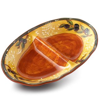 French Olive Divided Serving Dish