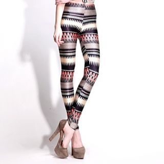 Elonbo Tribal Stripes Style Digital Painting Women Free Size Tight Leggings