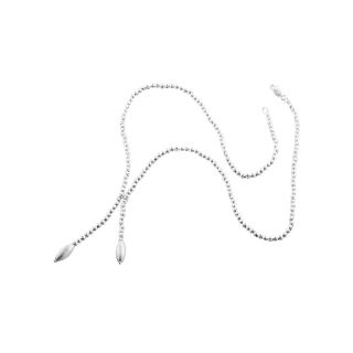 Sterling Silver Bead Lariat Necklace, Womens