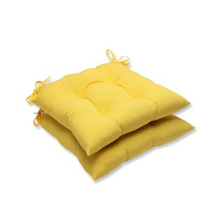 Pillow Perfect Outdoor Yellow Wrought Iron Seat Cushion (set Of 2) (YellowClosure Sewn Seam ClosureEdging Knife EdgeUV Protection Yes Weather Resistant Yes Care instructions Spot Clean or Hand Wash Fabric with Mild Detergent. Dimensions 19 inch Leng