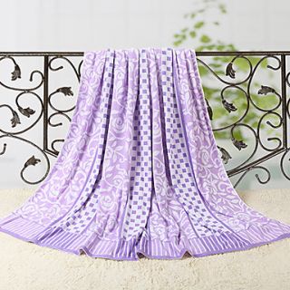 Siweidi Small Size Single Jacquard Cotton Box Vine Flowers Print Towel(Purple)