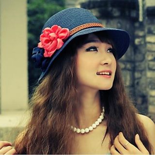 Womens Flowers Straw Fashion Sun Hat