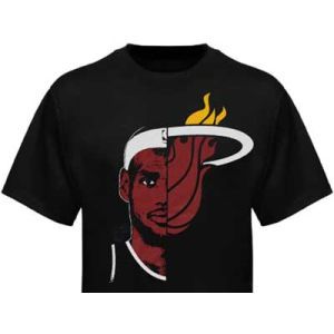 Miami Heat Lebron James Profile NBA Youth Logo Man T Shirt