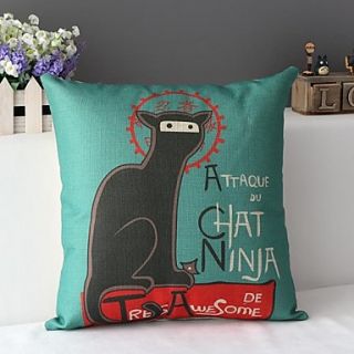 Fasion Lovely Super Cool Ninja Cat Decorative Pillow Cover