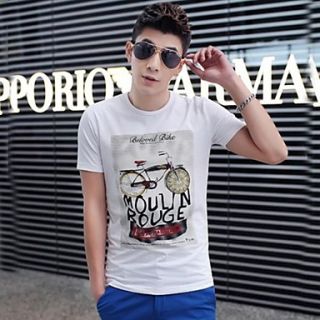 Mens Summer Round Collar Casual Short Sleeve Printing T shirt(Acc Not Included)