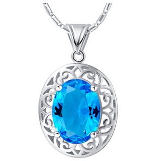 VintageRound Shape Alloy Womens Necklace With Rhinestone(1 Pc)(Red,Blue,Purple)