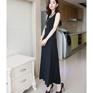 VS Style Womens Sexy Splice Backless Slim Fit Sleeveless Dress(Black)