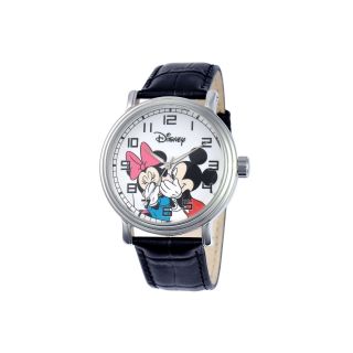 Disney Mickey & Minnie Mens Black Strap Vintage Watch