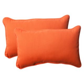 Outdoor 2 Piece Rectangular Toss Pillow Set   Orange Fresco Solid