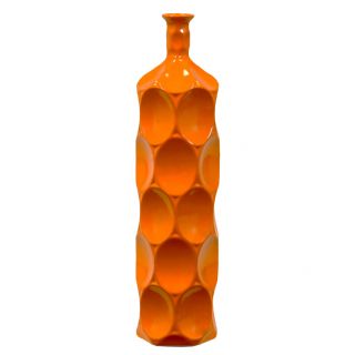 Large Orange Ceramic Bottle