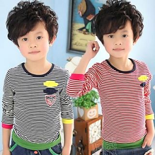 Boys Round Collar Double Deck Pocket Stripe T shirts