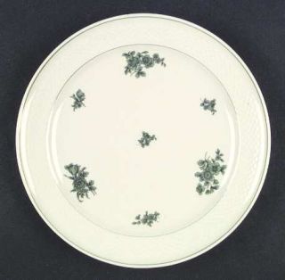Thomas 04714 Dinner Plate, Fine China Dinnerware   Weave Rim, Green Flowers, Cre