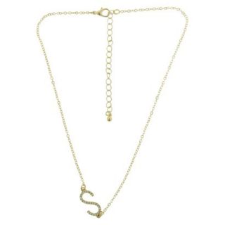 Womens S Initial Necklace   Gold/Crystal