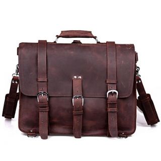 Mens Large Genuine Leather Backpack 17 Messenger Bag